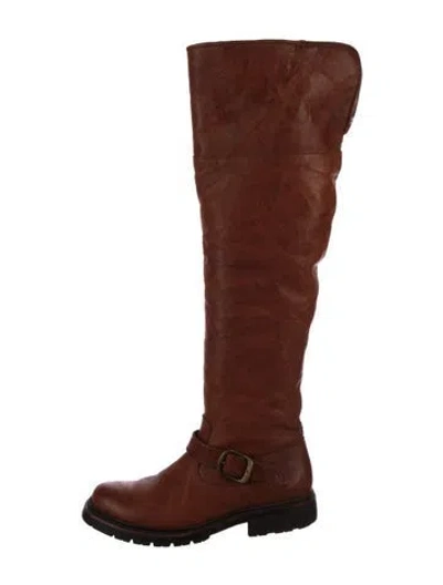Pre-owned Frye Leather Boots In Brown