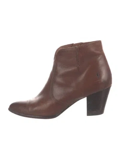 Pre-owned Frye Leather Boots In Brown