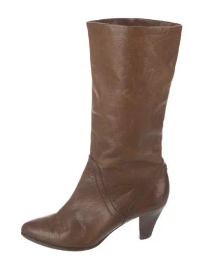 Pre-owned Frye Leather Boots In Brown
