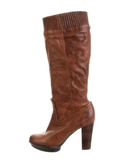 Pre-owned Frye Leather Boots In Brown