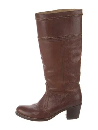 Pre-owned Frye Leather Boots In Brown