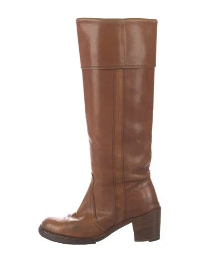 Pre-owned Frye Leather Boots In Brown