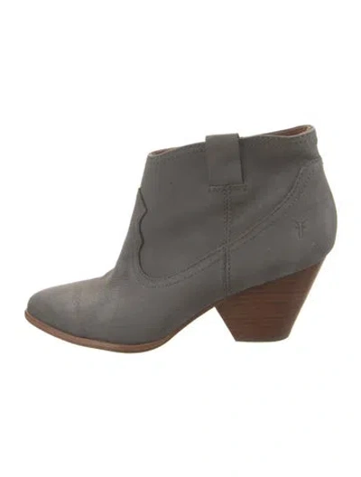 Pre-owned Frye Leather Boots In Gray