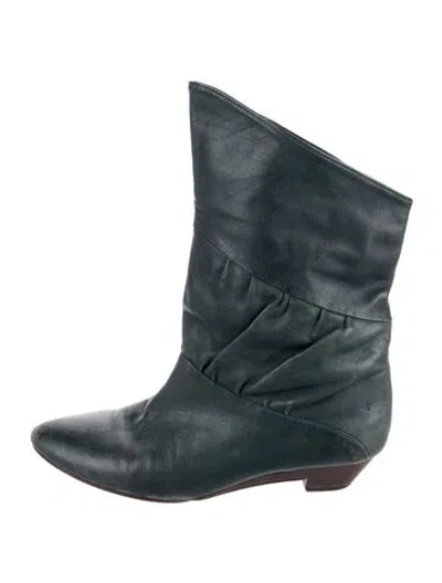 Pre-owned Frye Leather Boots In Green
