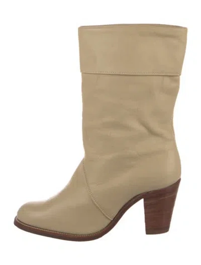 Pre-owned Frye Leather Boots In Neutral