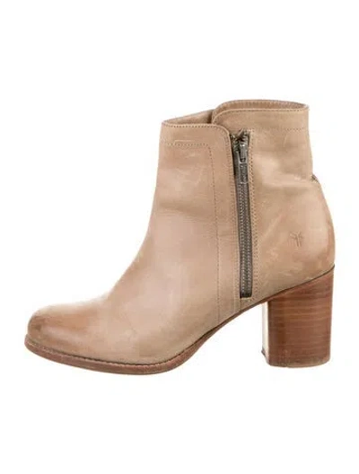 Pre-owned Frye Leather Boots In Neutrals