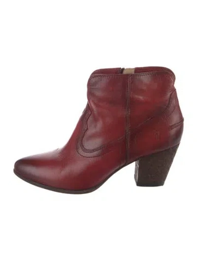 Pre-owned Frye Leather Boots In Red