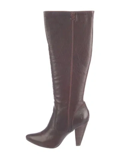 Pre-owned Frye Leather Boots W/ Tags In Burgundy