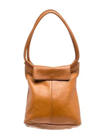 Pre-owned Frye Leather Bucket Bag In Brown