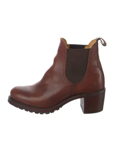 Pre-owned Frye Leather Chelsea Boots In Brown