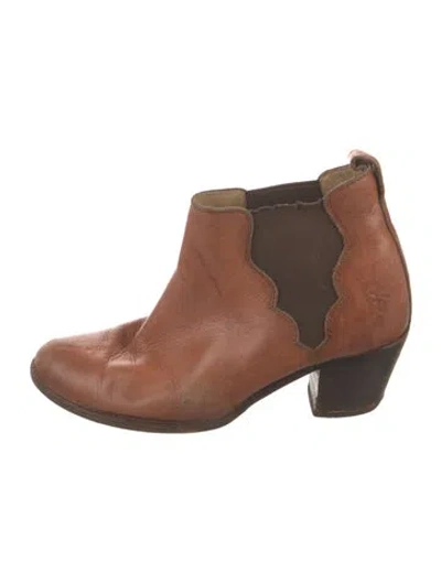 Pre-owned Frye Leather Chelsea Boots In Brown