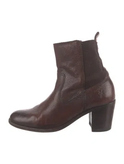 Pre-owned Frye Leather Chelsea Boots In Brown