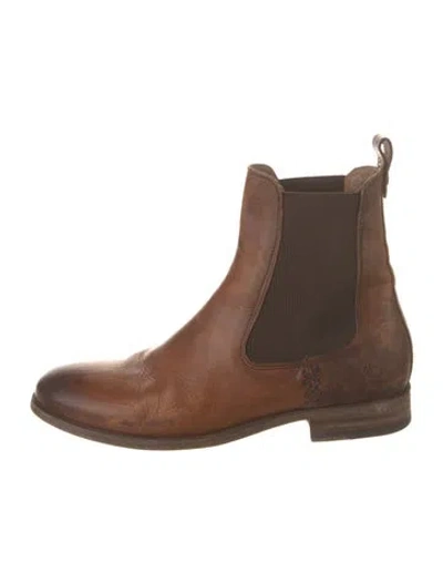 Pre-owned Frye Leather Chelsea Boots In Brown