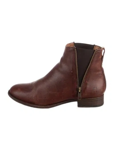 Pre-owned Frye Leather Chelsea Boots In Brown