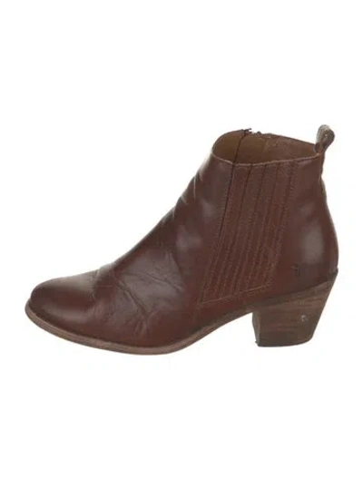 Pre-owned Frye Leather Chelsea Boots In Brown