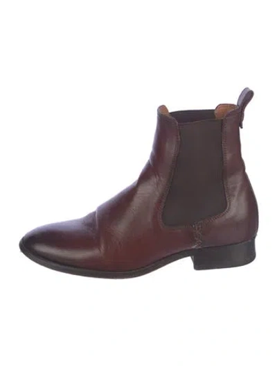 Pre-owned Frye Leather Chelsea Boots In Brown