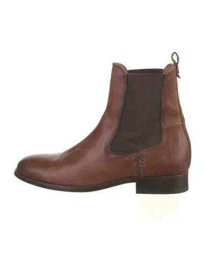 Pre-owned Frye Leather Chelsea Boots In Brown