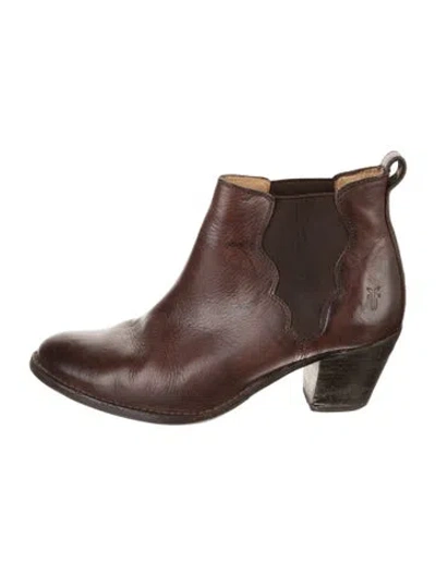 Pre-owned Frye Leather Chelsea Boots In Brown