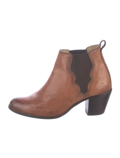 Pre-owned Frye Leather Chelsea Boots In Brown