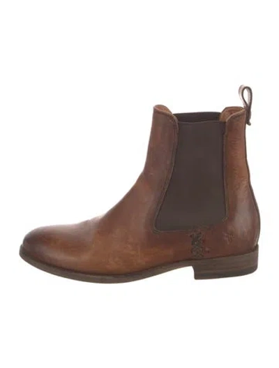 Pre-owned Frye Leather Chelsea Boots In Brown