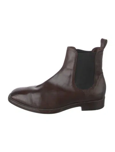 Pre-owned Frye Leather Chelsea Boots In Burgundy