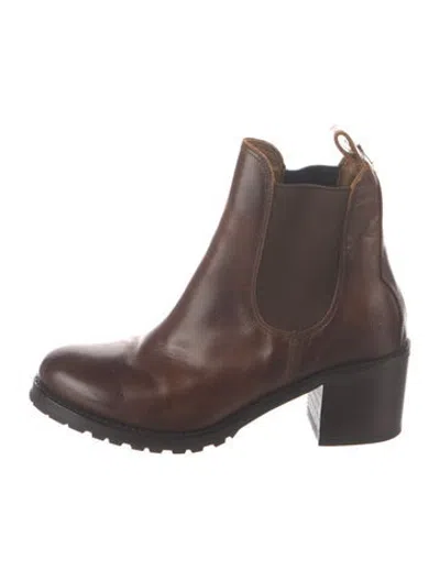 Pre-owned Frye Leather Chelsea Boots In Burgundy