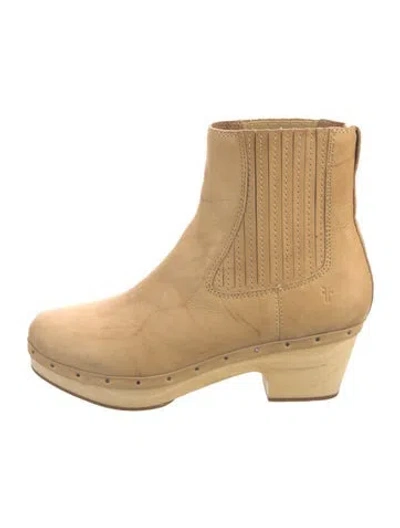 Pre-owned Frye Leather Chelsea Boots In Neutrals