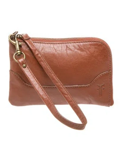 Pre-owned Frye Leather Clutch In Brown