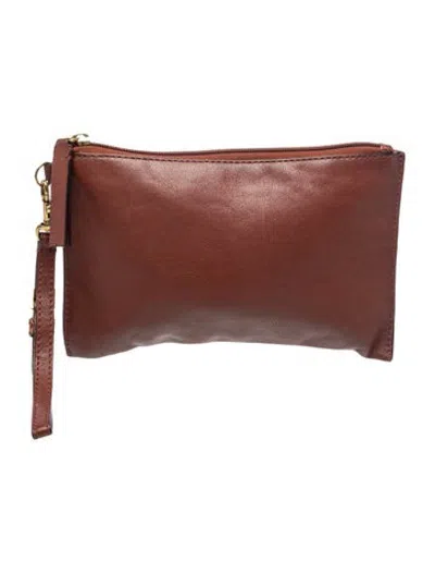 Pre-owned Frye Leather Clutch In Brown