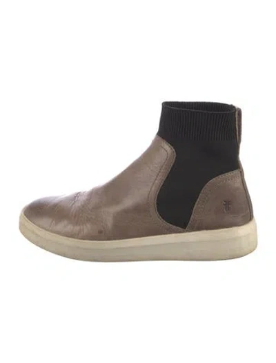 Pre-owned Frye Leather Colorblock Pattern Chelsea Boots In Neutral