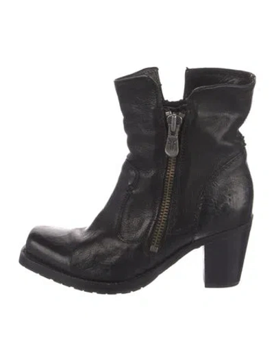 Pre-owned Frye Leather Combat Boots In Black