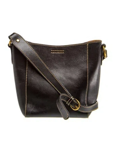 Pre-owned Frye Leather Crossbody Bag In Black