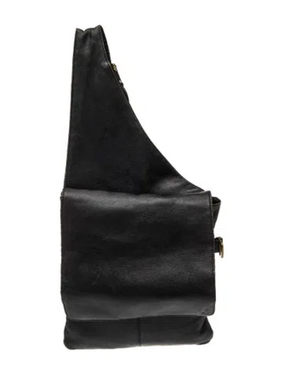 Pre-owned Frye Leather Crossbody Bag In Black
