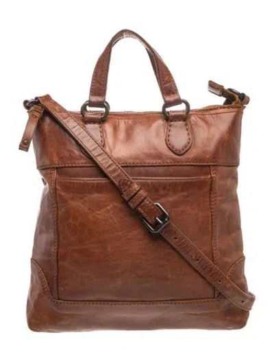 Pre-owned Frye Leather Crossbody Bag In Brown
