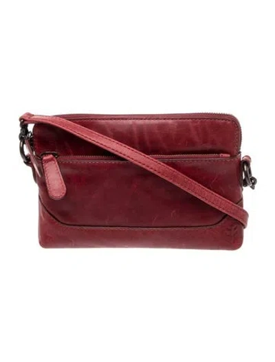 Pre-owned Frye Leather Crossbody Bag In Burgundy