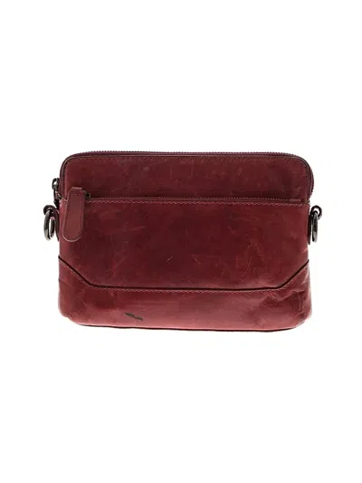 Pre-owned Frye Leather Crossbody Bag In Burgundy