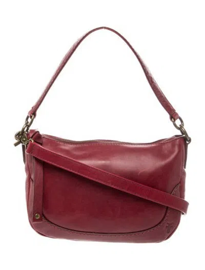 Pre-owned Frye Leather Crossbody Bag In Burgundy