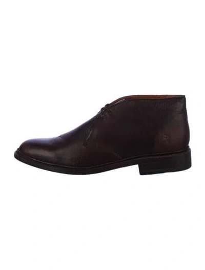 Pre-owned Frye Leather Derby Shoes In Brown