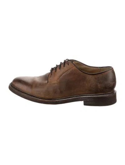 Pre-owned Frye Leather Derby Shoes In Brown