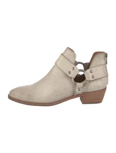 Pre-owned Frye Leather Distressed Accents Boots In Gray