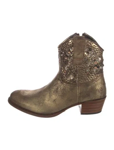 Pre-owned Frye Leather Distressed Accents Western Boots