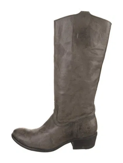Pre-owned Frye Leather Distressed Accents Western Boots In Brown