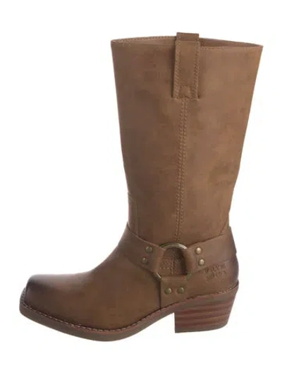 Pre-owned Frye Leather Distressed Accents Western Boots In Brown
