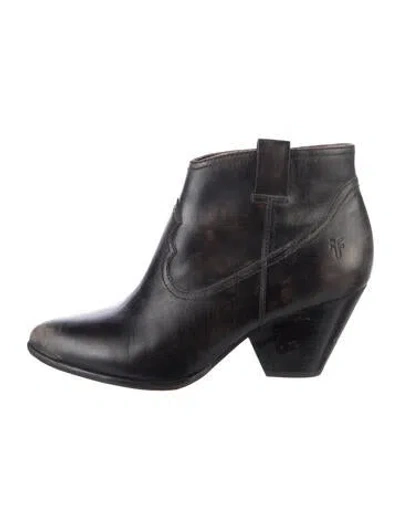 Pre-owned Frye Leather Distressed Accents Western Boots In Brown