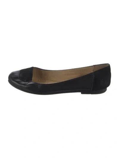 Pre-owned Frye Leather Flats In Black