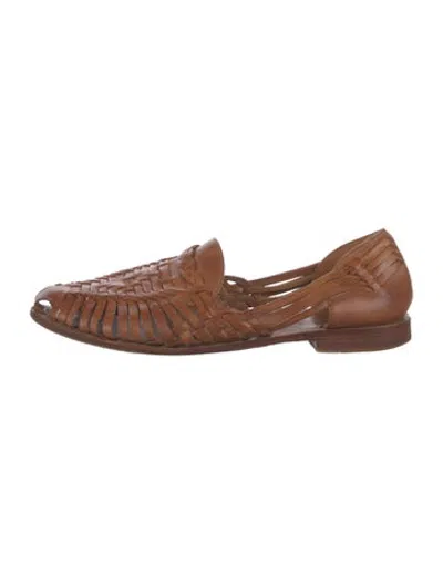 Pre-owned Frye Leather Flats In Brown