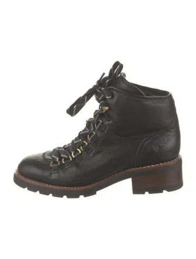 Pre-owned Frye Leather Hiking Boots In Black