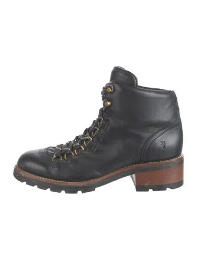 Pre-owned Frye Leather Hiking Boots In Black