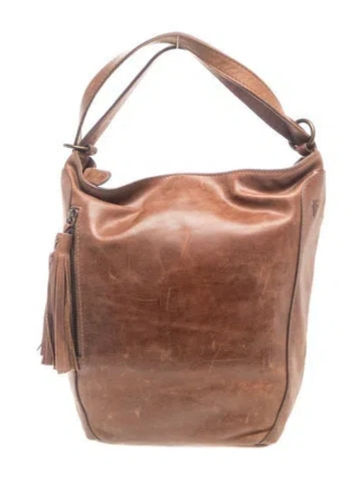 Pre-owned Frye Leather Hobo In Brown