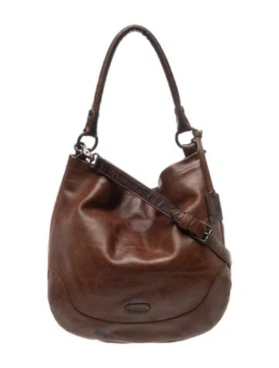 Pre-owned Frye Leather Hobo In Brown